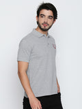 Blacksmith 100% Soft Cotton Bio Washed Grey Polo Collar Cotton Tshirt for Men -Grey T Shirts for Men.