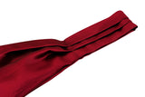 Blacksmith Maroon Satin Ascot Neck Scarf And Matching Pocket Square Set For Men