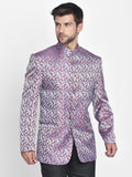 Blacksmith Sky Blue Jacquard Paisley Jodhpuri Blazer Jacket for Men