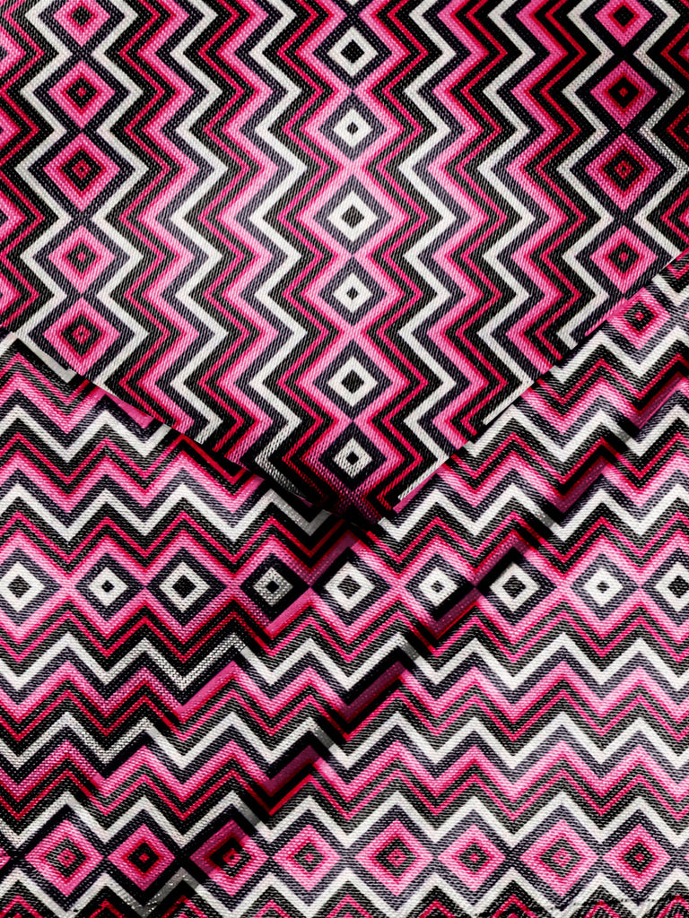Blacksmith Dark Pink Chevron Printed Pocket Square for Men