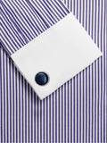 Blacksmith Navy Blue Cat's Eye Stone Cufflink for Men - Fashion Accessories for Blazer , Tuxedo , Coat and Shirt
