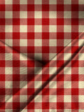 Blacksmith Red and Beige Checks Printed Pocket Square for Men