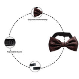 Blacksmith Black Poker Cards Adjustable Fashion Printed Bowtie and Matching Pocket Square Set for Men with Natural Stone Cufflink  - Bow ties for Tuxedo and Blazers