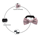 Blacksmith Number 1 Adjustable Fashion Printed Bowtie and Matching Pocket Square Set for Men with Natural Stone Cufflink  - Bow ties for Tuxedo and Blazers