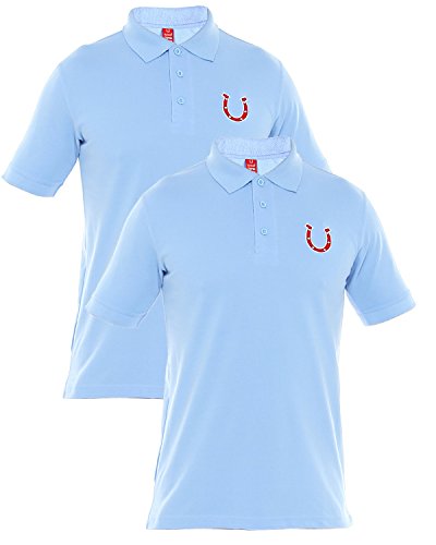 Blacksmith 100% Soft Cotton Bio Washed Light Blue And Light Blue Polo Collar Cotton Tshirt for Men -Light Blue And Light Blue T Shirts for Men [PACK OF 2].