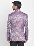 Blacksmith Sky Blue Jacquard Paisley Jodhpuri Blazer Jacket for Men