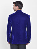 Blacksmith Royal Blue Velvet Jodhpuri Blazer Jacket for Men