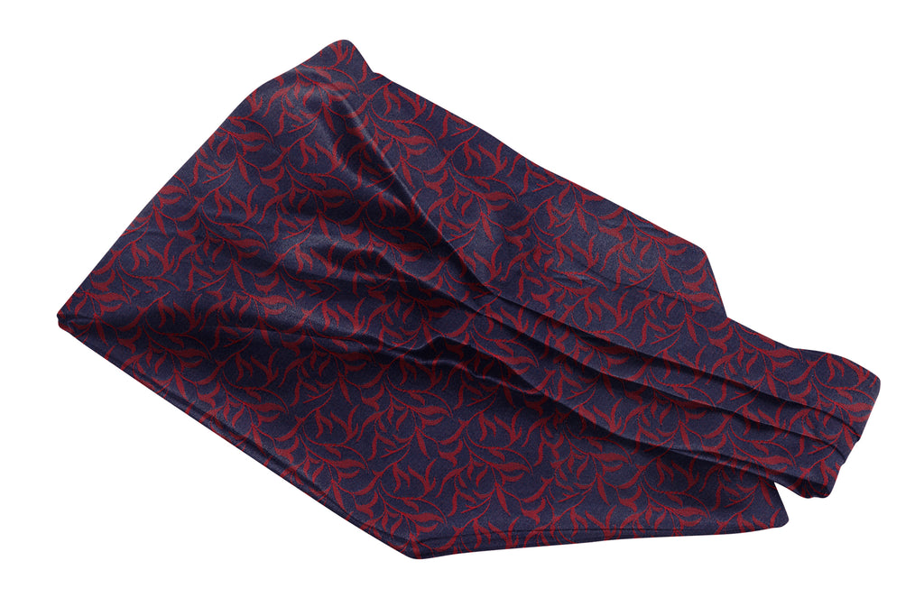 Blacksmith | Blacksmith Fashion | Blacksmith Blue Leaves Ascot Neck Scarf And Matching Pocket Square Set For Men. 
