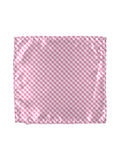 Blacksmith Pink and White Checks Printed Pocket Square for Men