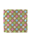 Blacksmith Polka Brown Printed Pocket Square for Men