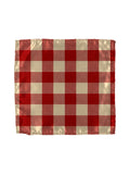 Blacksmith Red and Beige Checks Printed Pocket Square for Men