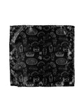 Blacksmith Pizza Pasta Black Printed Pocket Square for Men