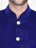 Blacksmith Royal Blue Velvet Jodhpuri Blazer Jacket for Men