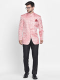 Blacksmith Pink Jacquard Paisley Jodhpuri Blazer Jacket for Men