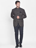 Blacksmith Brown Polyester Jodhpuri Blazer Jacket for Men