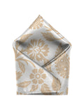 Blacksmith White and Beige Floral Pocket Square for Men