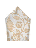 Blacksmith White and Beige Floral Pocket Square for Men