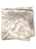 Blacksmith White and Beige Floral Pocket Square for Men