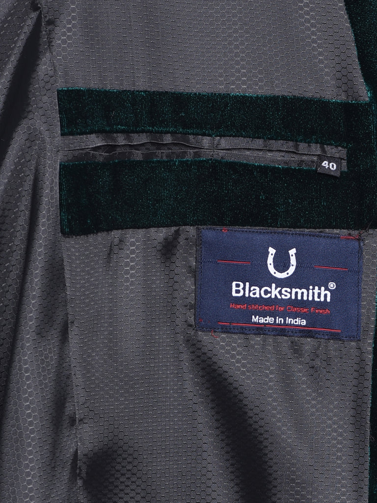 Blacksmith Green Velvet Jodhpuri Blazer Jacket for Men
