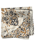 Blacksmith Brown and Beige Floral Pocket Square for Men