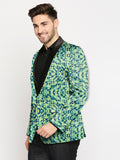 Blacksmith | Blacksmith Fashion | Blacksmith Abstract Blue And Green Printed Tuxedo For Men | Blacksmith suit for men.