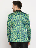 Blacksmith | Blacksmith Fashion | Blacksmith Abstract Blue And Green Printed Tuxedo For Men | Blacksmith suit for men.