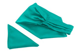 Blacksmith Mint Green Satin Ascot Neck Scarf And Matching Pocket Square Set For Men