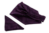 Blacksmith Purple Geometric Ascot Neck Scarf And Matching Pocket Square Set For Men