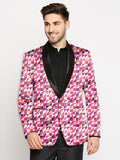 Blacksmith | Blacksmith Fashion | Blacksmith Abstract Pink Printed Tuxedo For Men | Blacksmith suit for men.