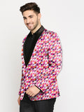 Blacksmith | Blacksmith Fashion | Blacksmith Abstract Pink Printed Tuxedo For Men | Blacksmith suit for men.