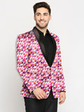 Blacksmith | Blacksmith Fashion | Blacksmith Abstract Pink Printed Tuxedo For Men | Blacksmith suit for men.