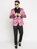 Blacksmith Abstract Pink Printed Tuxedo for Men - Party , Cocktail, Wedding, Functions, Sangeet, Lounge