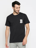 Blacksmith | Blacksmith Fashion | Blacksmith Black Alphabet B Round Neck Printed T-shirt