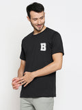 Blacksmith | Blacksmith Fashion | Blacksmith Black Alphabet B Round Neck Printed T-shirt