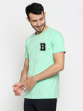 Blacksmith | Blacksmith Fashion | Blacksmith Mint Alphabet B Round Neck Printed T-shirt