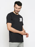 Blacksmith | Blacksmith Fashion | Blacksmith Black Alphabet B Round Neck Printed T-shirt