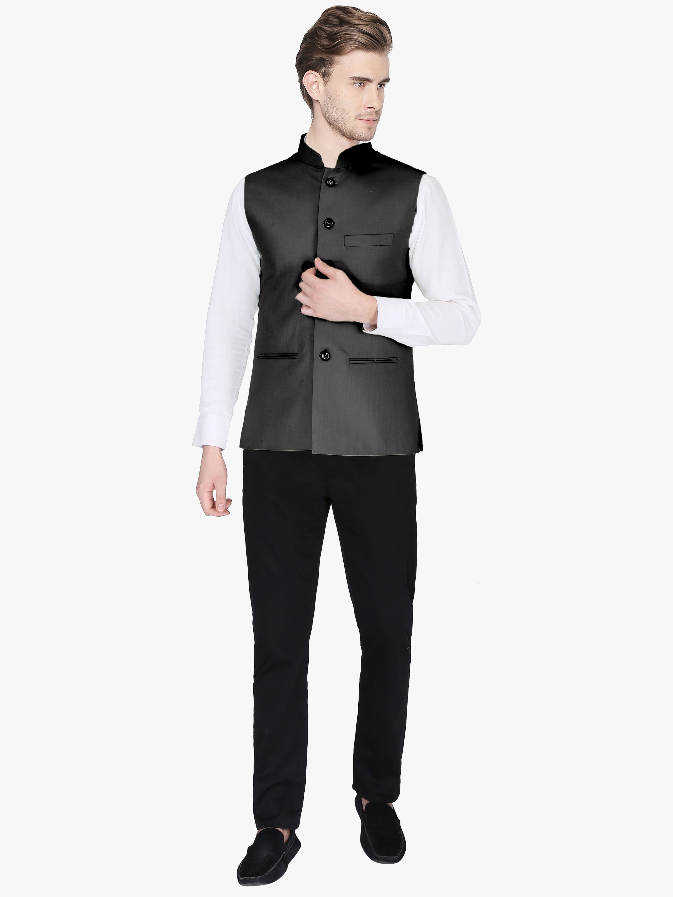 Buy Aany's Culture Black Floral Pattern Polyester Wedding Nehru Jacket  (Koti) S Online at Best Prices in India - JioMart.