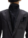 Blacksmith | Blacksmith Fashion | Blacksmith Black Doobie Cravat Stole And Matching Pocket Square Set For Men.