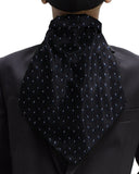 Blacksmith | Blacksmith Fashion | Blacksmith Black Doobie Cravat Stole And Matching Pocket Square Set For Men.