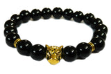 Blacksmith Black Onyx Lion Bracelet for Women & Men- Black Onyx Bracelet