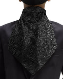 Blacksmith | Blacksmith Fashion | Blacksmith Black Paisley Cravat Stole And Matching Pocket Square Set For Men.