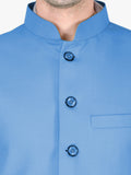 Blacksmith Light Blue Soft Cotton Modi Jacket for Men -Light Blue Nehru Jacket for Men