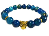 Blacksmith Blue Agate Lion Bracelet for Women & Men- Blue Agate Bracelet