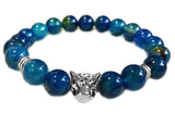 Blacksmith Blue Agate Lion Bracelet for Women & Men- Blue Agate Bracelet