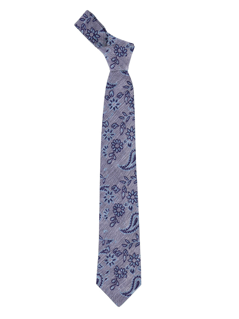 Blacksmith Blue Paisley Jacquard Tie for Men