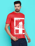 Blacksmith | Blacksmith Fashion | Blacksmith Red With White 100% Soft Cotton Round Neck Printed T-shirt for Men