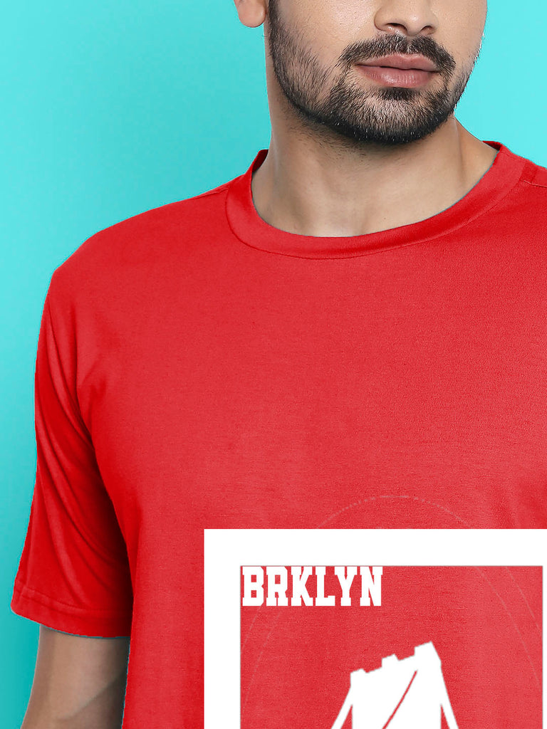 Blacksmith | Blacksmith Fashion | Blacksmith Red With White 100% Soft Cotton Round Neck Printed T-shirt for Men