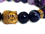Blacksmith Purple Agate Buddha Bracelet for Women & Men- Purple Agate Bracelet