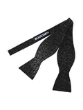 Blacksmith Black Paisley Design Adjustable Fashion Open Bowtie for Men - Self Tie Bowties