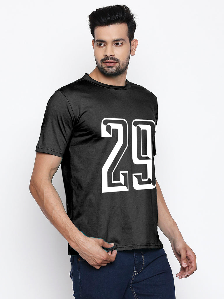 Blacksmith | Blacksmith Fashion | Blacksmith Black Number 29 Round Neck Printed T-shirt